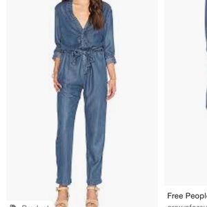Free People Lou Denim Jumpsuit